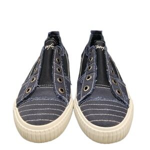 Blowfish Malibu Play Sneakers Womens US 9.5 Blue White Cotton Comfort Lace Up